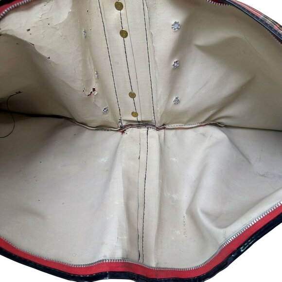 Vintage Ice Skates Bag with Handle Red Plaid Retro Holiday MCM Christmas Decor - Picture 11 of 13